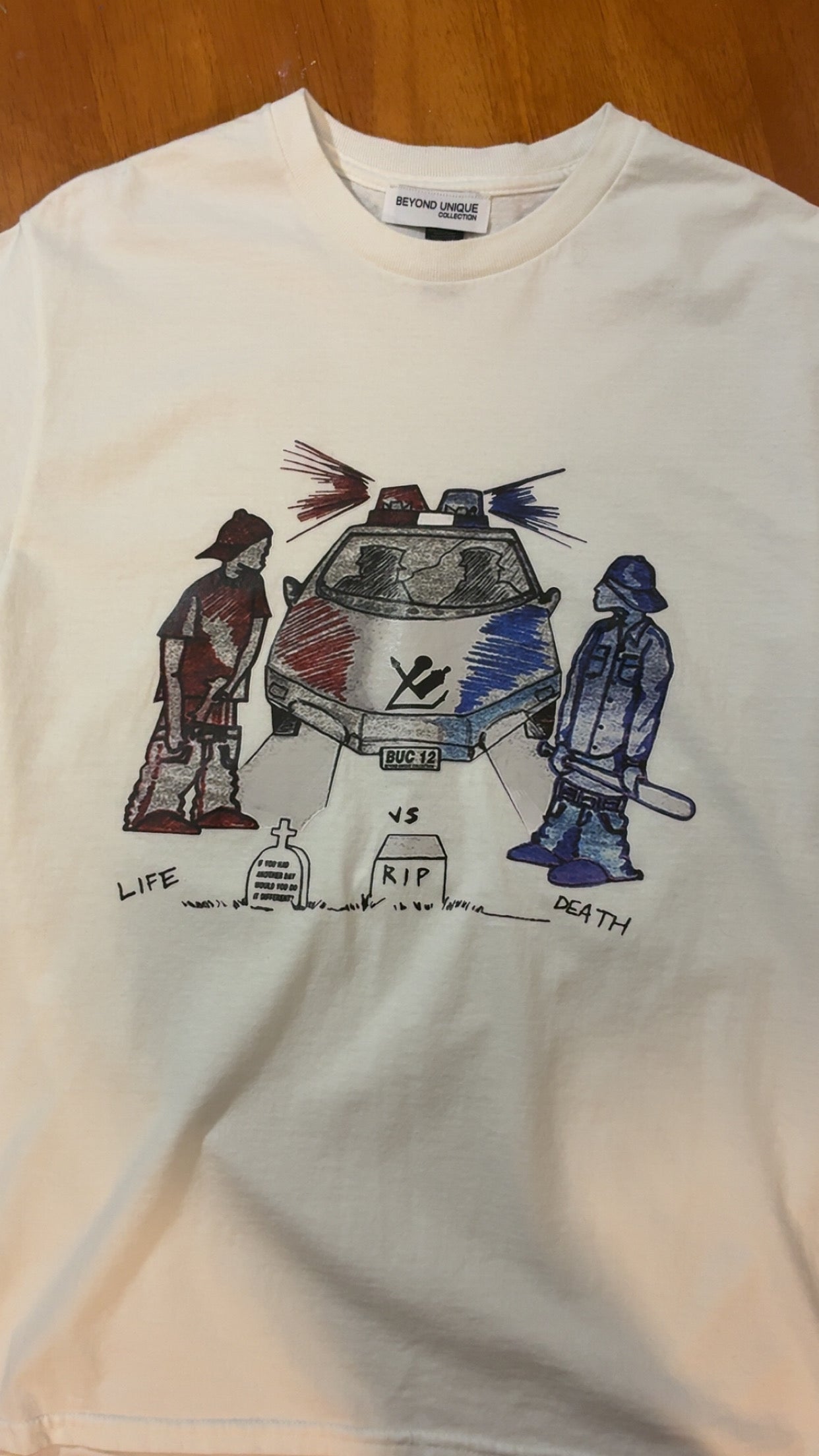 "BLACK ON BOTH SIDES" SHORT SLEEVE T-SHIRT (LIMITED ADDITION) HAND DRAWN ORIGINAL ARTWORK